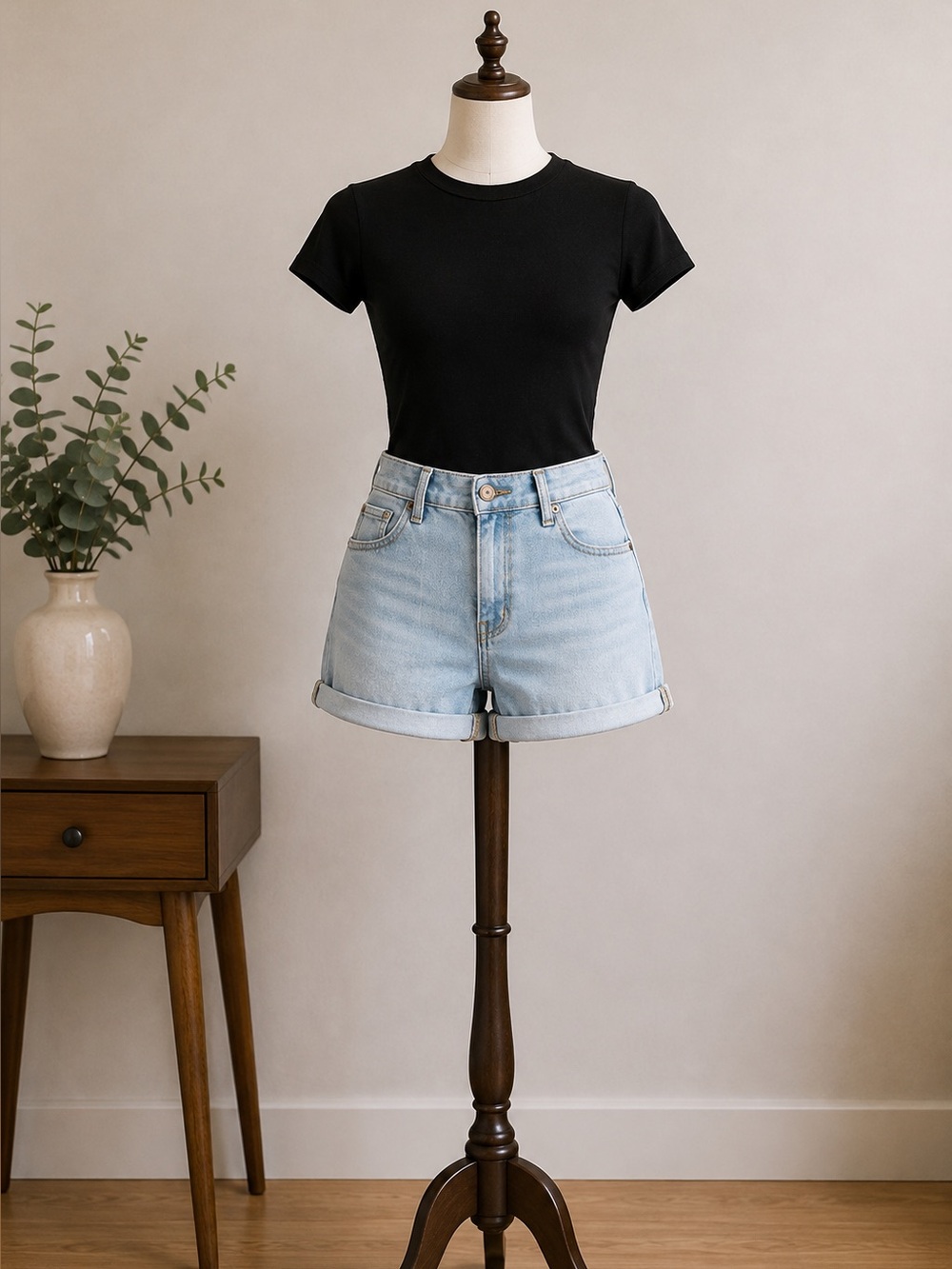 Levi’s High Rise Light Wash Cuffed Denim Mom Shorts W29 Size 8 Y2K Style